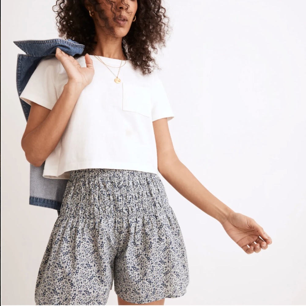 Madewell Smocked Pull-On Shorts in Florentine Floral - Picture 6 of 11